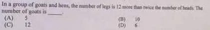 Number of goats and hens