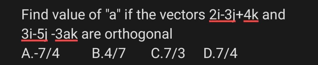 vectors orthogonal perpendicular Math