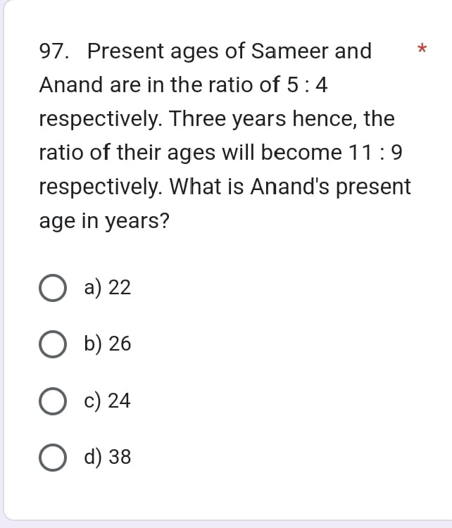 What is Anand's present age in years